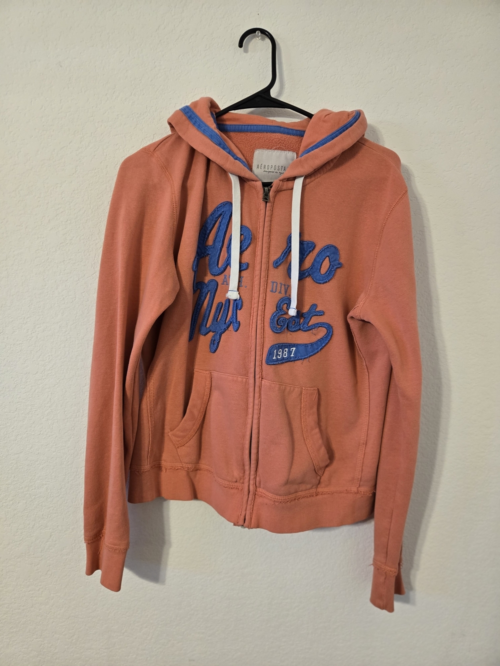Aeropostale Coral Zip-Up Hoodie Jacket